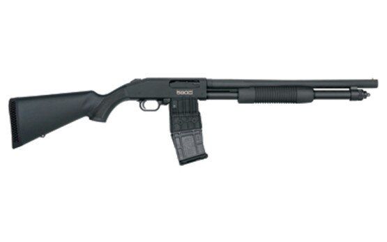 The Mossberg 590M is a high capacity magazine fed pump action 12 gauge shotgun perfect for home defense and tactical applications